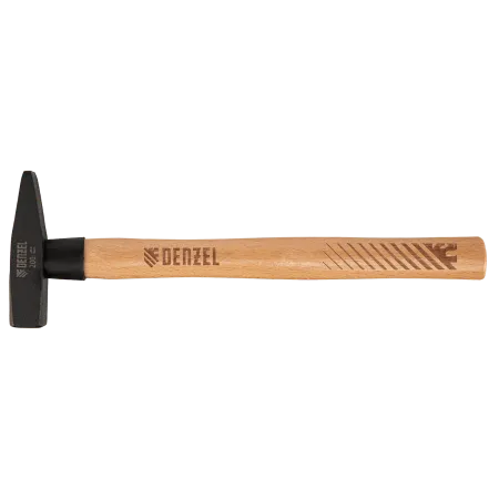 Молоток слесарный DENZEL 200 г, кованый квадратный боек, буковая рукоятка