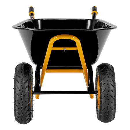 Тачка строительная DENZEL усиленная, объем 120 л, 350 кг, двухколесная, колесо 16х4.00-8