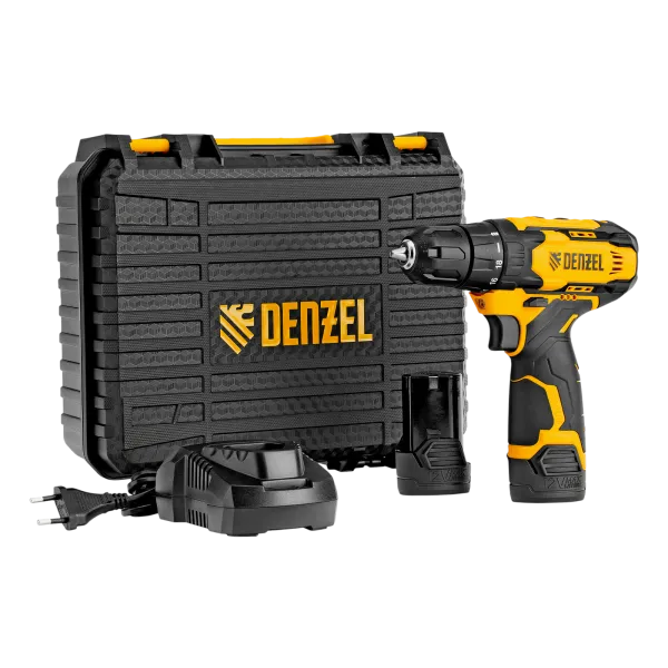 Дрель-шуруповерт аккумуляторная DENZEL CDQ-12, Li-Ion, 12 В