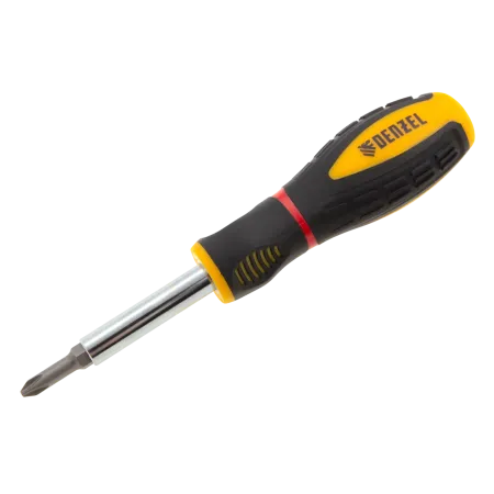 Отвертка комбинированная DENZEL, SL3/16, PH1, SL1/4, PH2, 3-х компонентная рукоятка