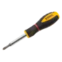 Отвертка комбинированная DENZEL, SL3/16, PH1, SL1/4, PH2, 3-х компонентная рукоятка