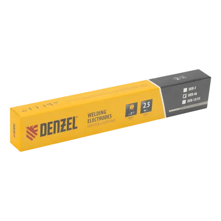 Электроды DENZEL DER-46, диам. 3 мм, 2,5 кг., рутиловое покрытие
