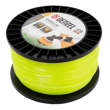 Леска для триммера DENZEL 96290 квадрат 1,6мм х 370м, на DIN катушке FLEX CORD