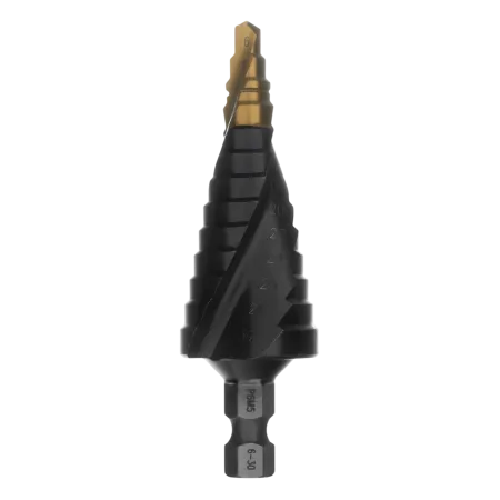 Сверло ступенчатое DENZEL, 6-8-10-12-14-16-18-20-22-24-26-28-30мм, Р6М5, 6-гр. хвостовик