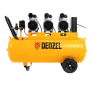 Компрессор безмасляный, малошумный DENZEL DLS 2250/100, 2250 Вт, 3x750, 100 л, 410 л/мин блок управления/ Denzel