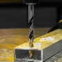 Сверло спиральное по металлу DENZEL 10 x 133 мм, Р6М5, Golden Tip, многогранная заточка