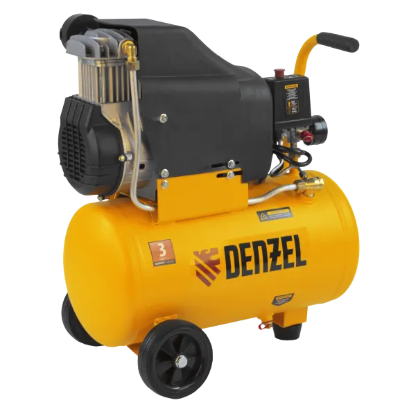 Компрессор воздушный безмасляный DENZEL DLC1300/24, 1.3 кВт, 206 л/м, 24 литра