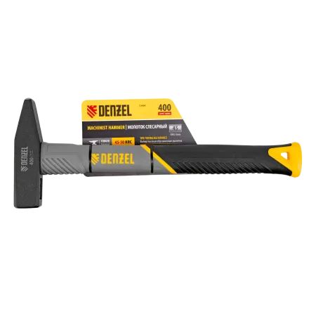 Молоток слесарный DENZEL 400 г, кованый, фибергласовая  рукоятка c TPR покрытием