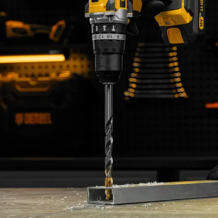 Сверло спиральное по металлу DENZEL 12 x 205 мм, Р6М5, Golden Tip, удлиненное