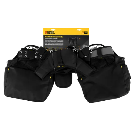 Пояс монтажника усиленный DENZEL с лямками, сумки поясные, держатель для молотка
