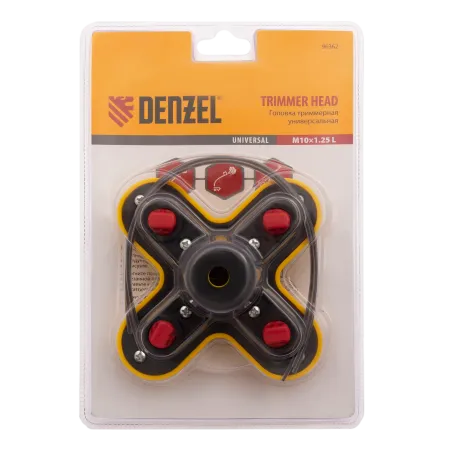 Триммерная головка DENZEL 96362, универсальная, гайка М10 x 1.25 левая