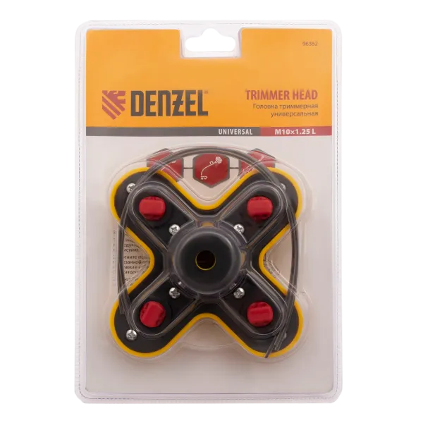 Триммерная головка DENZEL 96362, универсальная, гайка М10 x 1.25 левая