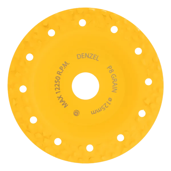 Чашка твердосплавная зачистная DENZEL, 125 мм, Плоская, крупное зерно #8