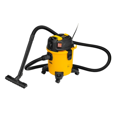 Пылесос строительный DENZEL RVC20, 1400 Вт, бак 20 л, шланг 3 м, розетка с автосинхр.