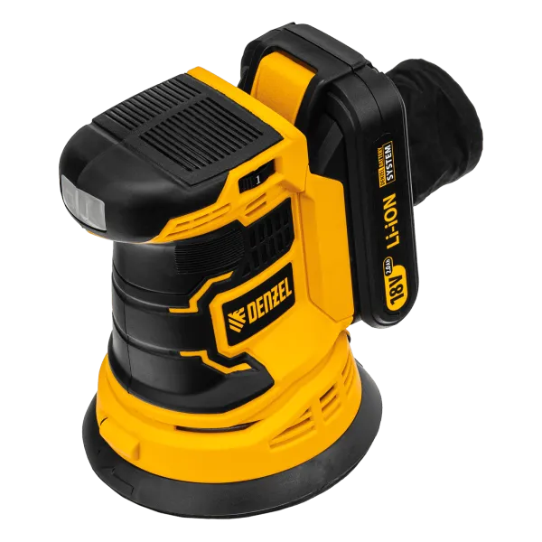 Машина шлифовальная эксцентриковая аккумуляторная DENZEL COS-125, 18В Li-Ion