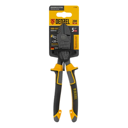 Бокорезы DENZEL 200 мм, усиленные, трехкомпонентные рукоятки