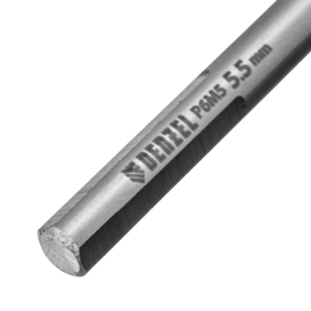 Сверло спиральное по металлу DENZEL 5,5 x 93 мм, Р6М5, Golden Tip