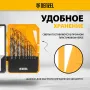 Набор сверл по металлу DENZEL, 1-10 мм, Р6М5-TiN, Golden Tip, 10 шт