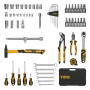 Набор инструментов DENZEL 1/2", 1/4", CrV, S2, пластиковый кейс, 64 предмета