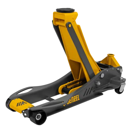 Домкрат гидравлический подкатной DENZEL 3,8 т, 110-580 мм, быстрый подъем, низкий подхват, проф.