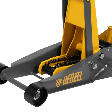 Домкрат гидравлический подкатной DENZEL 3 т, 125-470 мм, быстрый подъем, проф.