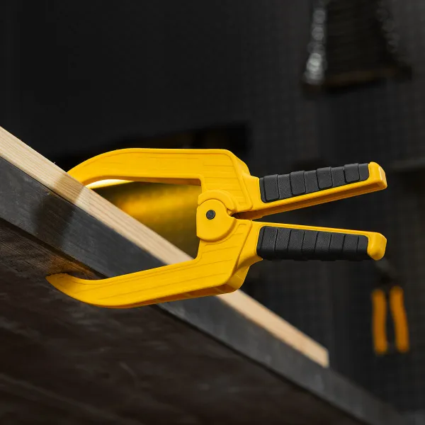 Струбцина клещеобразная DENZEL удлиненная 75 х 110 мм двухкомпонентные рукоятки