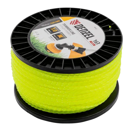 Леска для триммера DENZEL 96802 витой квадрат, 3,0мм х 163м, на DIN катушке FLEX CORD