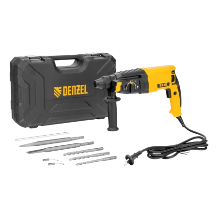 Перфоратор электрический DENZEL RHB-800-26, SDS-plus, 800 Вт, 3 Дж, 4 реж.