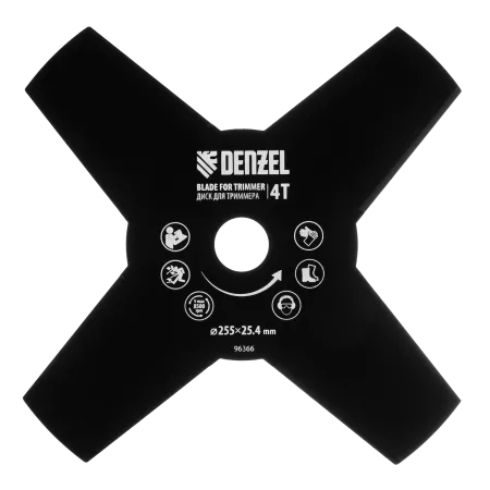 Диск для триммера DENZEL 255 х 25,4   4 лезвия