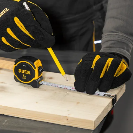 Рулетка DENZEL 3м х 16мм, двухкомп. корпус, магнитный обрезиненный зацеп