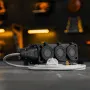 Шнур сетевой Energy Series DENZEL, ПВС, 3 м, 3 x 1 мм, с неразборной вилкой, белый