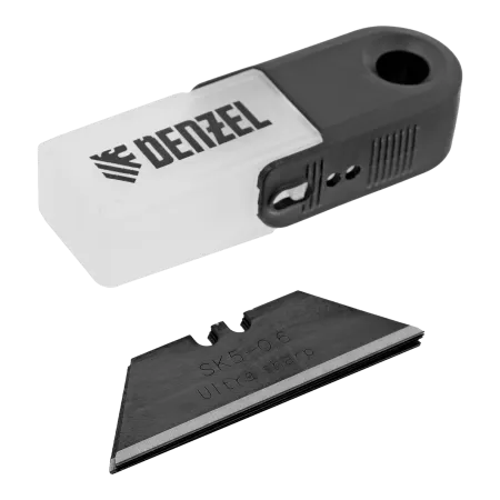 Лезвия DENZEL 19 мм, сталь SK5 - 0,6 мм, трапециевидные, 5 штук