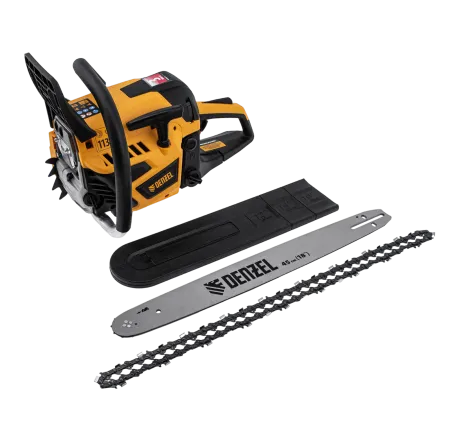 Пила цепная бензиновая DENZEL DS-5218, шина 45 см, 52 см3, 3 л.с, шаг 0,325, 72 звена