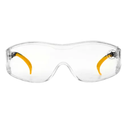 Очки защитные открытые DENZEL поликарбонатные, увеличенная прозрачная линза,  регулируемые дужки