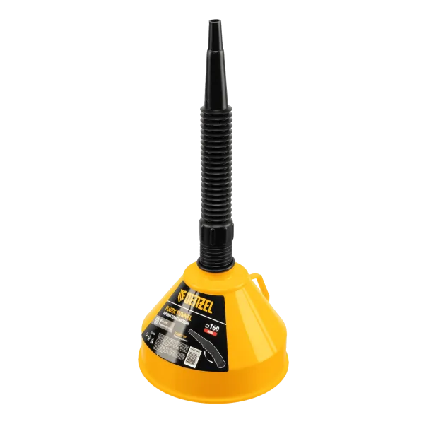 Воронка пластиковая DENZEL 160 мм с металлическим ситом и гибким наконечником