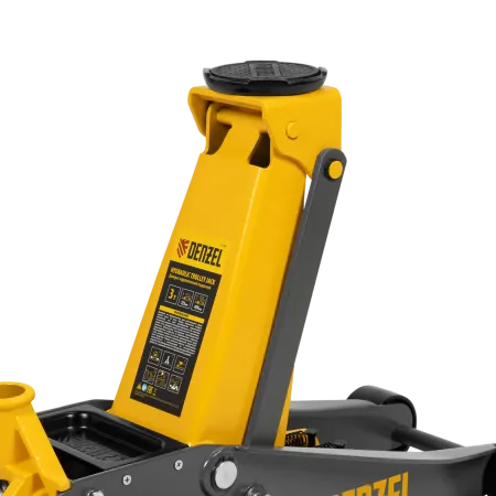 Домкрат гидравлический подкатной DENZEL 3 т, 125-470 мм, быстрый подъем, проф.