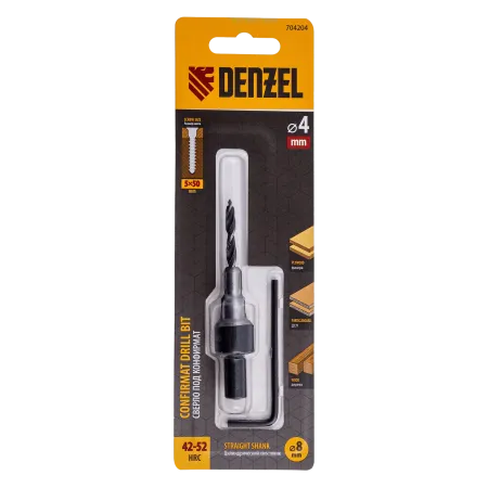 Сверло-зенкер под конфирмат DENZEL 4 мм
