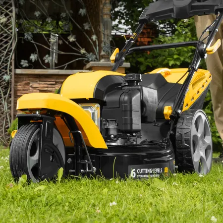 Газонокосилка бензиновая DENZEL GLT-460SP-T, Trike 150 см3, 46 см, привод, панель, 60л