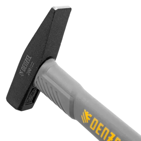 Молоток слесарный DENZEL 200 г, кованый, фибергласовая  рукоятка c TPR покрытием