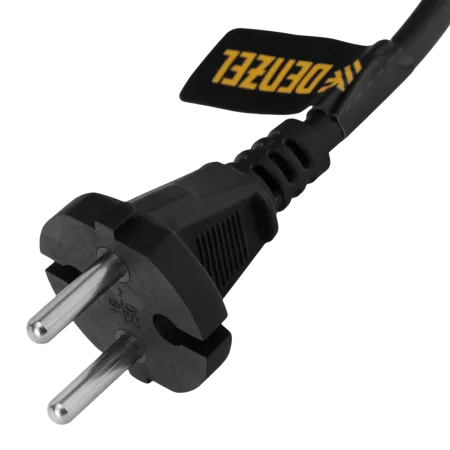 Шнур сетевой Energy Series DENZEL, ПВС, 1,5 м, 2 x 1 мм, с неразборной вилкой, черный