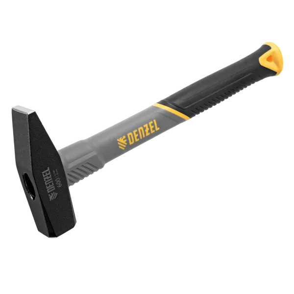 Молоток слесарный DENZEL 600 г, кованый, фибергласовая  рукоятка c TPR покрытием