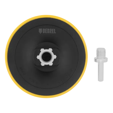 Тарелка опорная для дрели и УШМ DENZEL с липучкой, 150 мм, стандартная, с адаптером c М14 на d8
