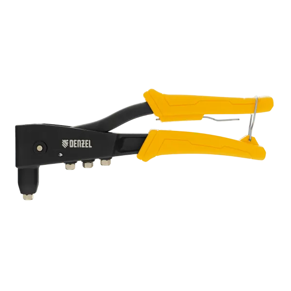 Заклепочник ручной DENZEL 255 мм, литой, усиленный, заклепки 2,4-3,2-4,0-4,8 мм