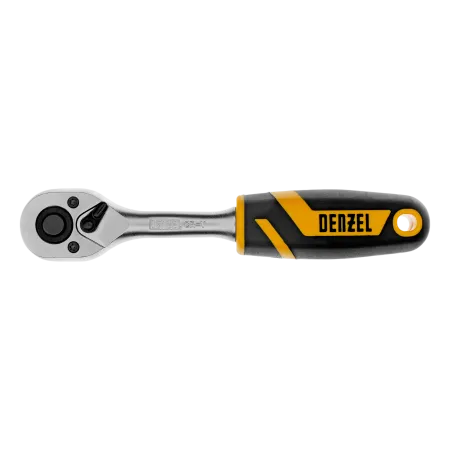 Ключ-трещотка DENZEL 1/4", 90 зубьев, с быстрым сбросом, CrV