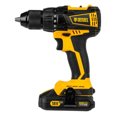Аккумуляторная дрель-шуруповерт DENZEL BLDL-IB-18-02, 18 В, 2 x 2 Ач