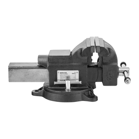 Тиски слесарные DENZEL BVH-125, 125 мм, поворотные, стальная направляющая, с наковальней