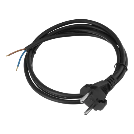 Шнур сетевой Energy Series DENZEL, ПВС, 1,5 м, 2 x 1 мм, с неразборной вилкой, черный