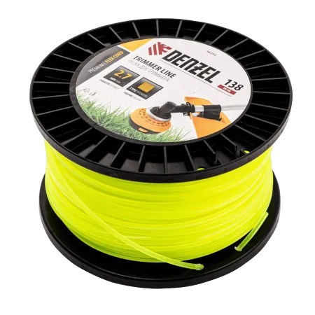 Леска для триммера DENZEL 96293 квадрат, 2,7м х 138м, на DIN катушке FLEX CORD