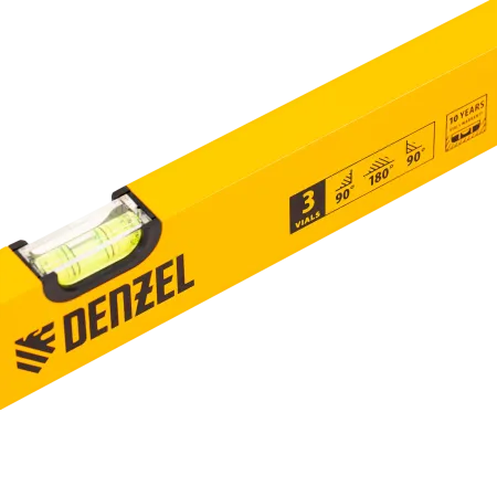 Уровень алюминиевый DENZEL 33684, 1200 мм, 3 глазка, фрезерованный