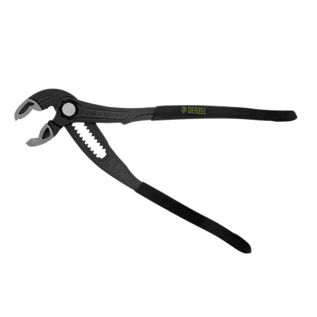 Клещи переставные DENZEL кнопочный механизм, обливные рукоятки, 250 мм